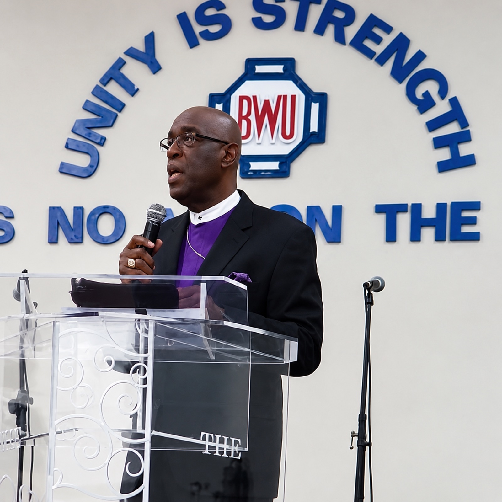 Bishop Smith speaking in the Eastern Caribbean